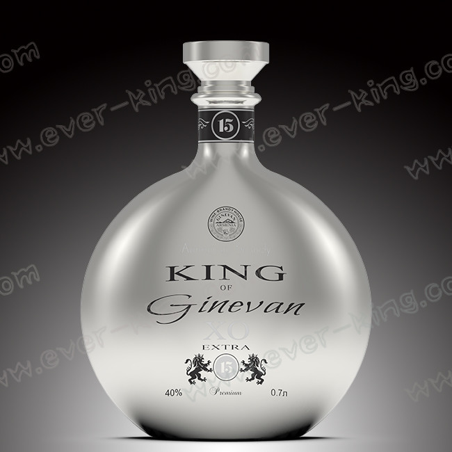 Crystal White Flint Glass Brandy Bottle 700ml With Glass Cap