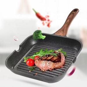 China Wholesale Hot Selling Cooking Kitchen Cookware Aluminum Steak Pan Non-stick Skillet Grill Pan Induction Frying Pan wholesale
