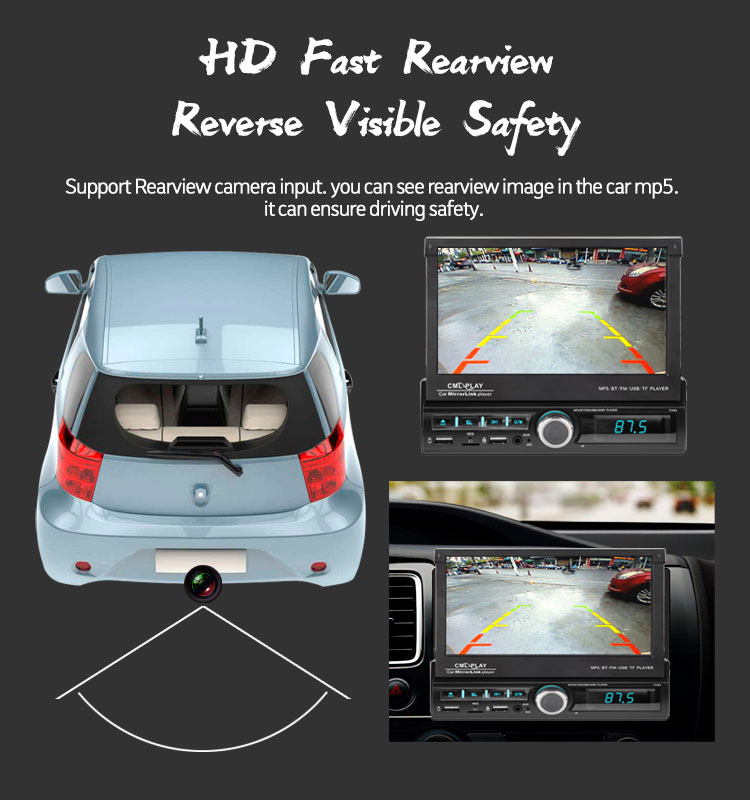 1 Din Universal Car Player Retractable Touch Screen RDS AUX GPS