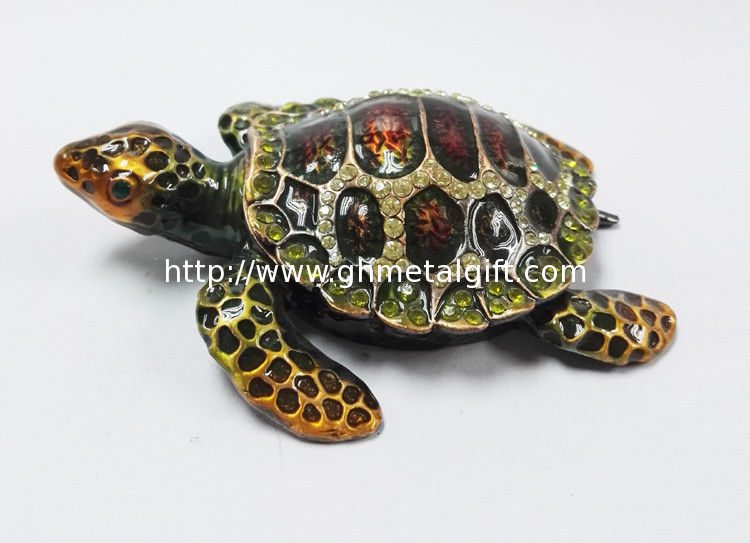 Turtle jeweled animal trinket box turtle trinket jewelry box turtles antique pewter jewelry box
