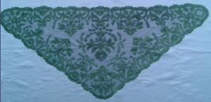 China Elegant Embroidered Barcelona veil Authentic Spanish Medallion Mantillas GREEN COLOR wholesale