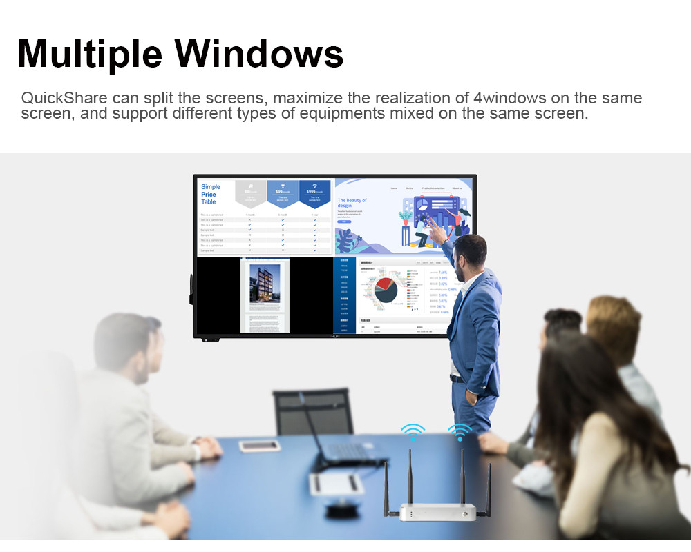 Quickshare Meeting Room Wireless Presentation System , 4k 60hz Wireless Hdmi Extender