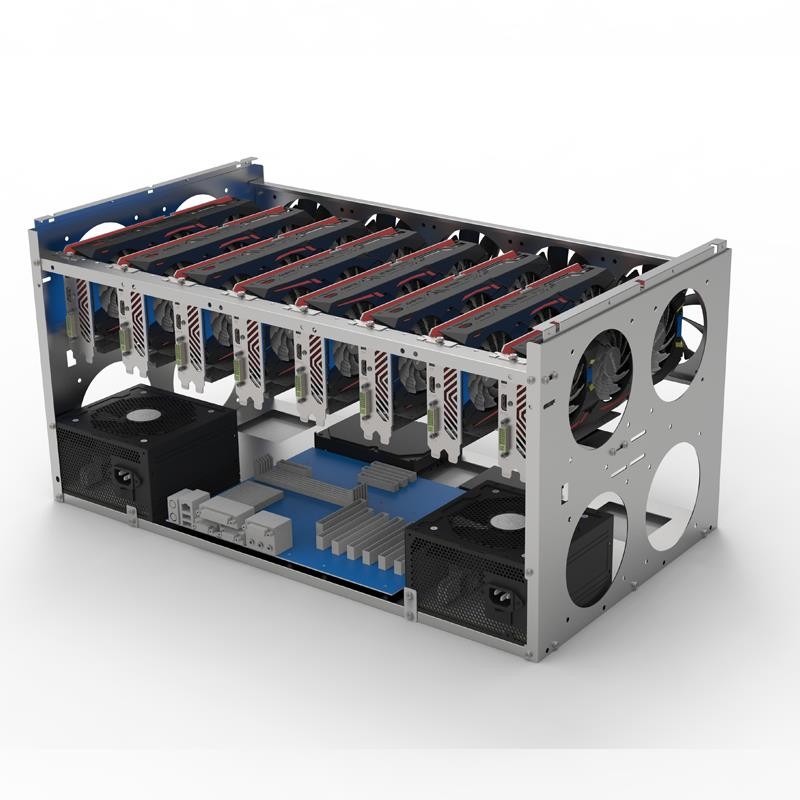 Graphics Case Crypto Coin 8gpu Ethereum ETH Mining Frame Rig Open Air Stackable 8 GPU Miner Chassis