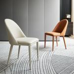 Grey Nordic Dining Chair 49cm Seat Height European Style Dining Room Sets