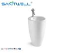 Ceramic one piece Bathroom Pedestal Basins diamond shape SWC2241