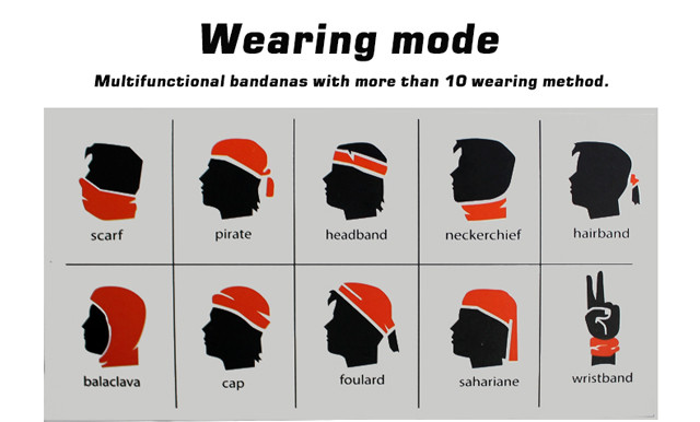 Breathable Outdoor Sport Multifunctional Face Covering Mask And Bandanas Custom Printed