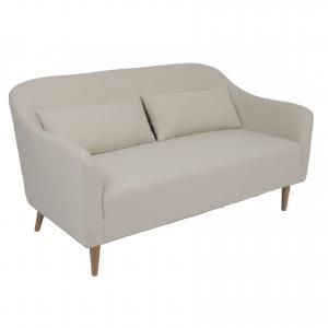 China Classic ODM Linen 2 Seater Sofa With Wooden Leg on sale