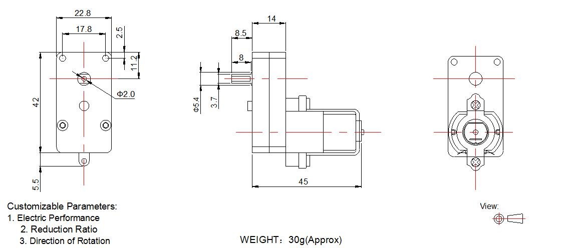 High Quality L shape plastic gearbox with 130 dc motor 3v 6v 9v 12v mini dc gear motor for toys