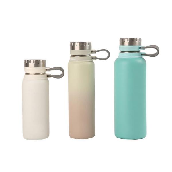 500/700/1000ml Stainless Steel Water Bottle 1 Litre Silicone Strap Portable