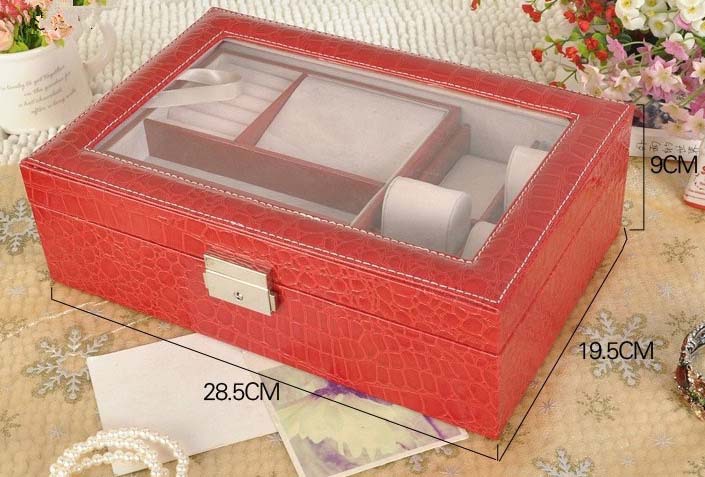 Large Capacity Jewelry Train Case With Easy Slide & Extendable Tray