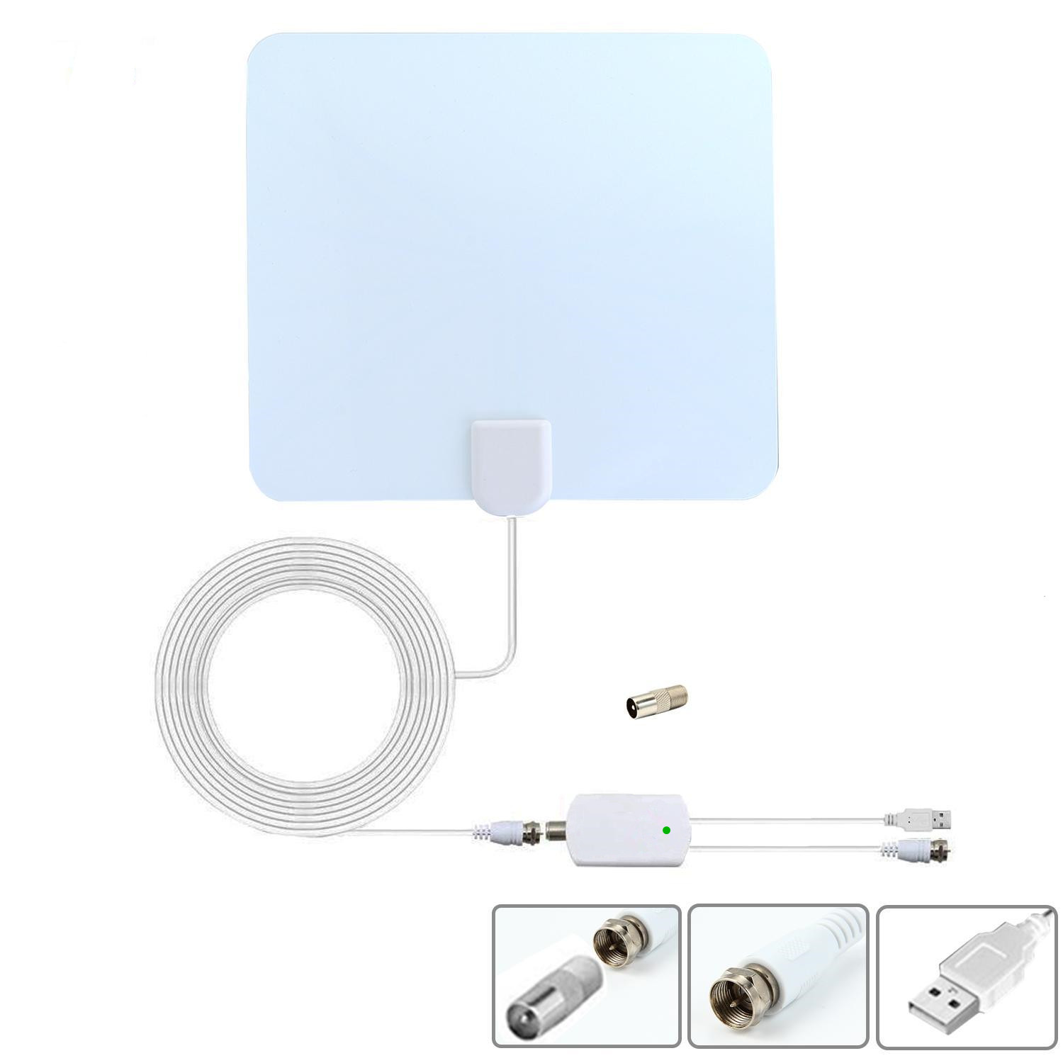Mount Type 3M Sticker 28dBi Flat Indoor DTV Antenna for VHF174-230MHZ/UHF470-862Mhz