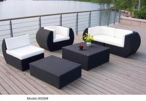 China 5pcs garden wicker sofa furniture with loveseat ottoman -9008 wholesale