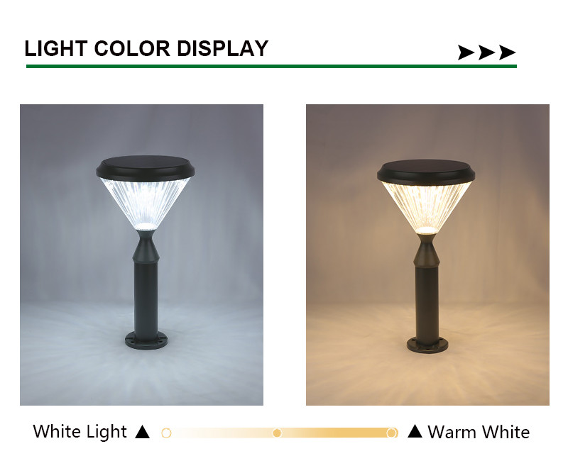 Aluminum Waterproof 3.2V Solar Wall Garden Light 50000H Post Pillar Pathway Decoration