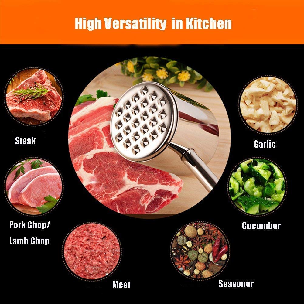 Morden Stainless Steel Cookwares Meat Tenderizer Mallet Hammer For Tenderizing