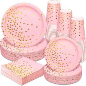 China Biodegradable Pink Paper Plates And Napkins wholesale