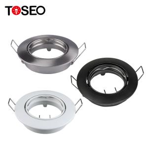 China Adjustable Angle GU10 Downlight Fitting Die Cast Aluminum Satin White wholesale
