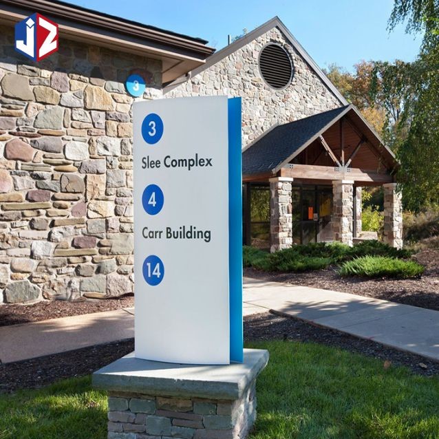 Painted Stainless Steel Directional Wayfinding Signs DC12V Illuminated Outdoor Signs