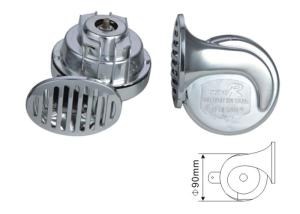 China EST1003 12V/24V Silver Universal Car Auto Truck Electric Vehicle Horn Snail Horn 100-115DB Dia 90mm 3.7A wholesale