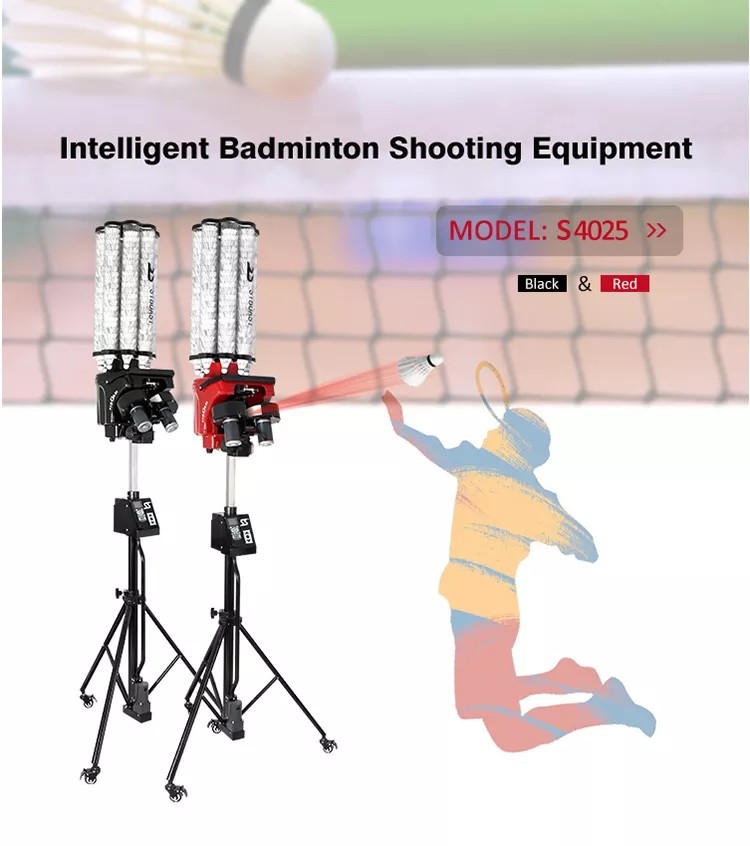 -15Degree 120W Badminton Shuttlecock Shooting Machine With Battery