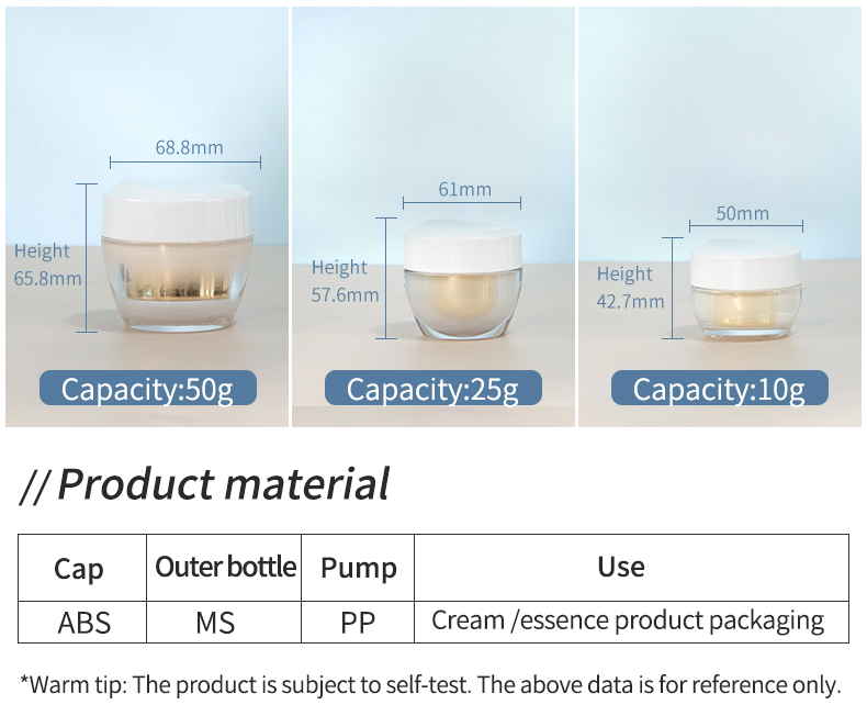 Customized Cosmetic Packaging Set 40ml 100ml 130ml Acrylic Jar With Lid