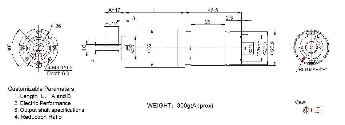 High Torque 32mm plantary gearbox with brush dc motor 12v 24v planetary dc gear motor for precision instruments