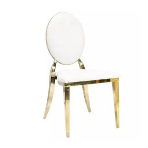 China Casual White Metal Wedding Chair Gold Plated Aging Resistance wholesale