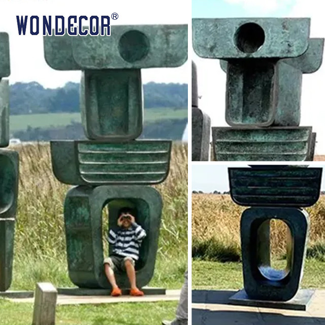 Outdoor Garden 3D Bronze Statues Sculpture Metal Decoration Large Modern Geometric Art