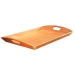 large wooden breakfast food serving tray