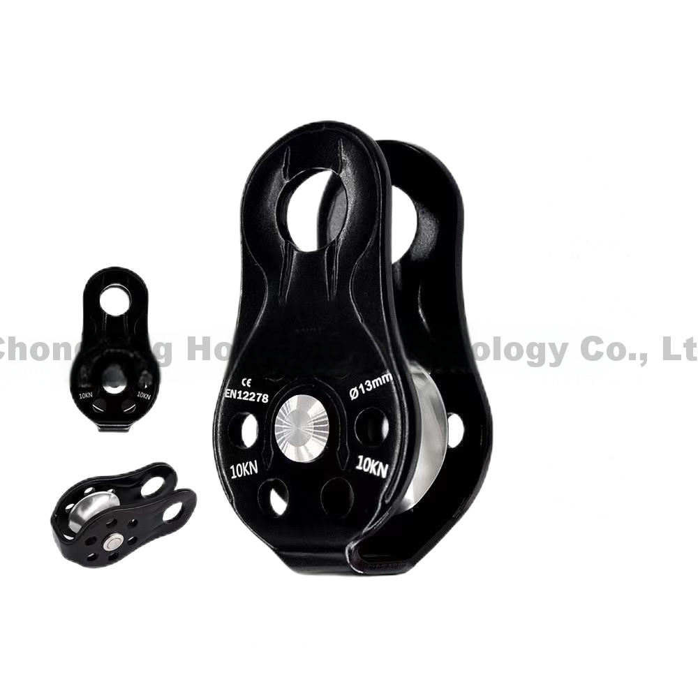 Custom Fixed Pulley Hook Rescue 7075 Aluminum Climbing Gear Single Pulley with Hardware