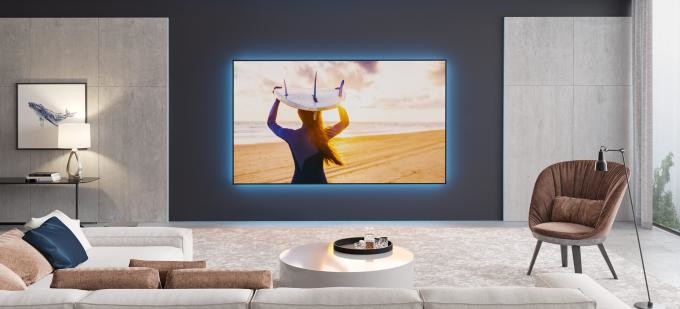 Wall Mounted Fixed Frame Screen , 100 Inch Fixed Projector Screen Wide Viewing Angle