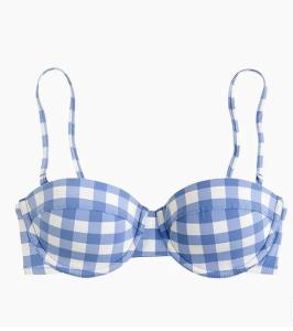 China underwire bikini top in oversized matte gingham wholesale
