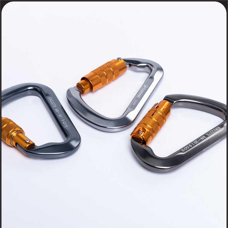 7075 Aviation Aluminum 30KN D Shape Rock Climbing Carabiner for Safety and Rescue