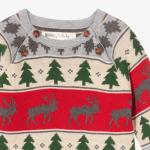 Wholesale Christmas 100% Cotton With Button Full Sleeve Baby Sweater Overall