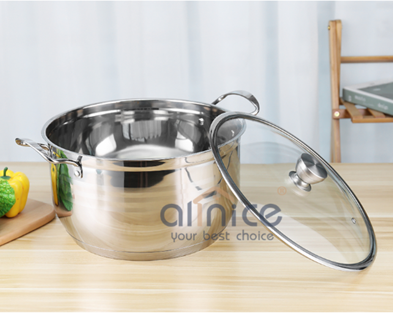 Soup Cooking Canteens Stainless Steel Cookware Set 10pcs Modern Design Style