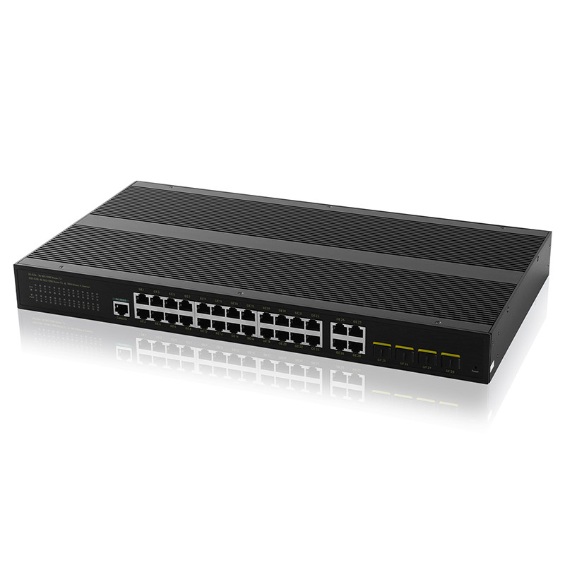 24 Port Industrial Unmanaged POE Switch 10/100/1000Mbps 4 SFP Slot Ports