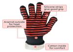 Hot Grilling Heat Resistant Silicone Cooking Gloves Double Sided Adhesive