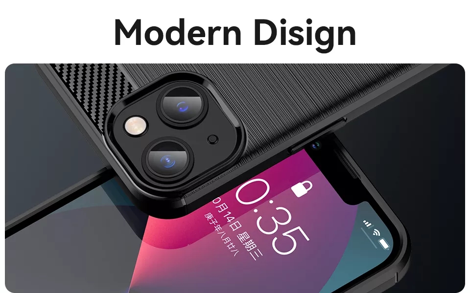 Shockproof Thin Carbon Fiber Soft TPU Silicone Mobile Phone Case for iPhone 13 14 Pro Max
