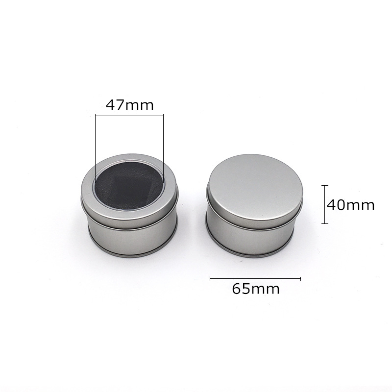 Cylinder Rustproof Printed Tin Boxes Multipurpose With PVC Window
