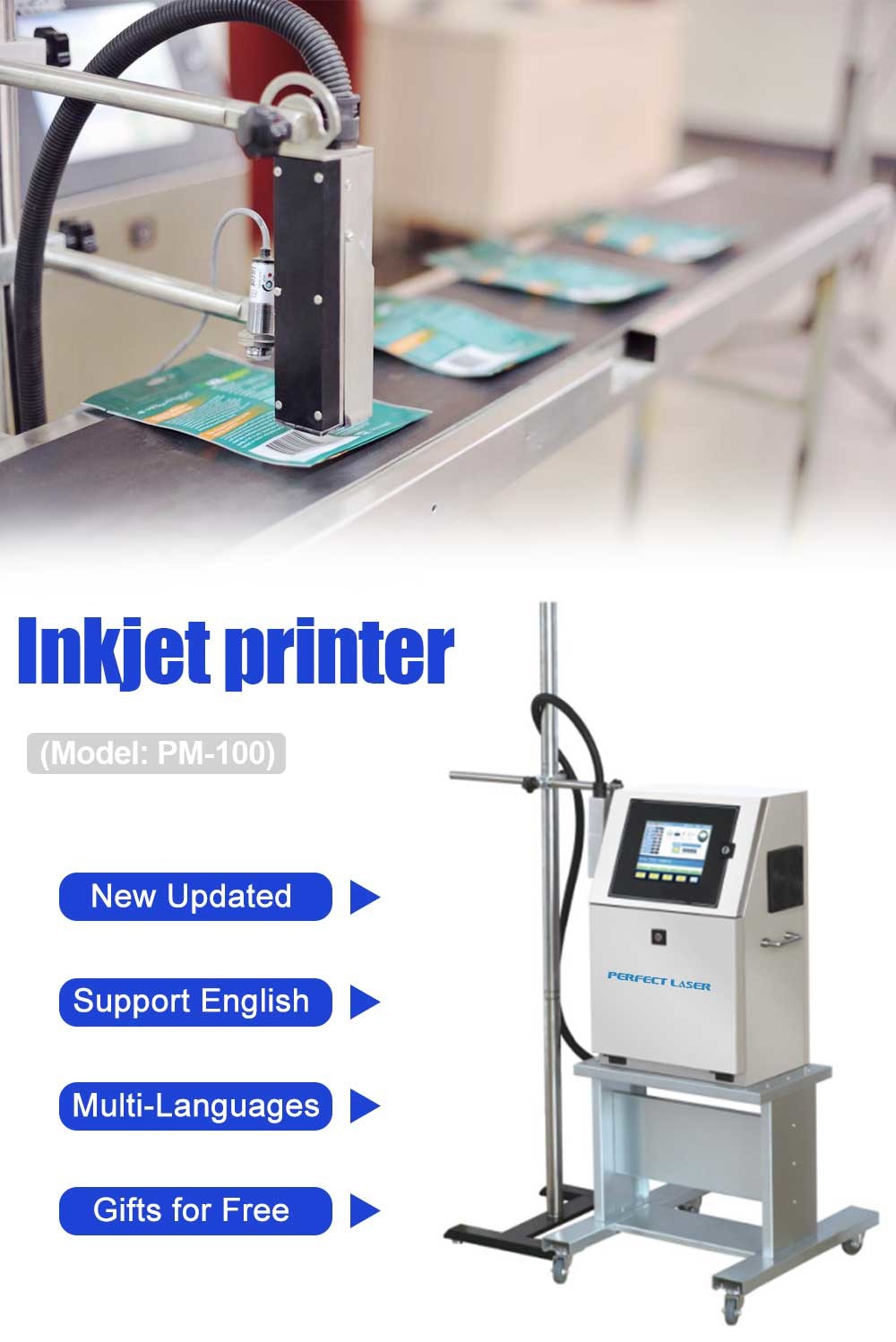 Expiration Date Time Batch Number Industrial Inkjet Printer / Inkjet Coding Machine