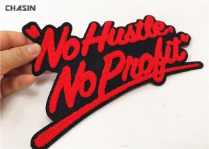 China Custom Slogan Letter Chenille Embroidery Patches Iron On Your Clothing wholesale