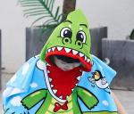 Microfiber Childrens Hooded Towel Poncho Easy Cleanup Odor Resistant