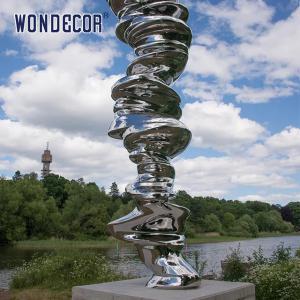 China Abstract Rockery Casting Stainless Steel Sculpture 3D 2D 220cm wholesale