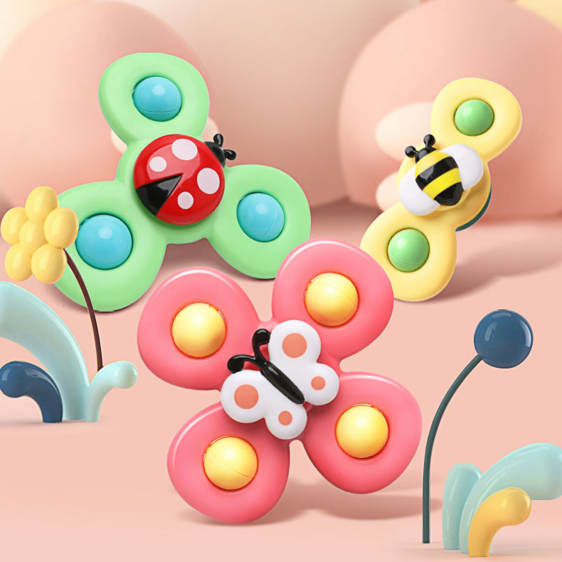 1 Year Old Spinners for Babies 3 Pcs Silicone Suction Cup Sensory Toys Gender Unisex