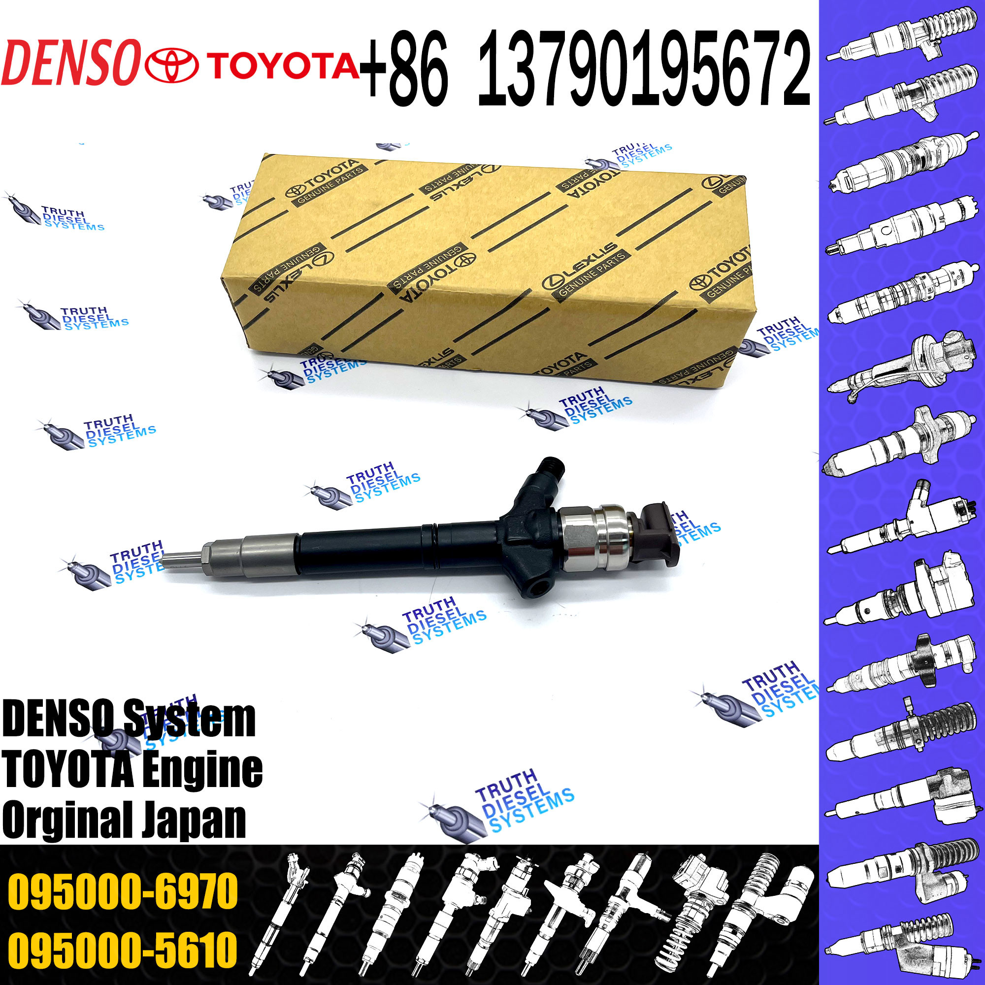 Common Rail Fuel Injector 23670-0R180 095000-7690 095000-7680 095000-7320 095000-7330 095000-6680 095000-6970