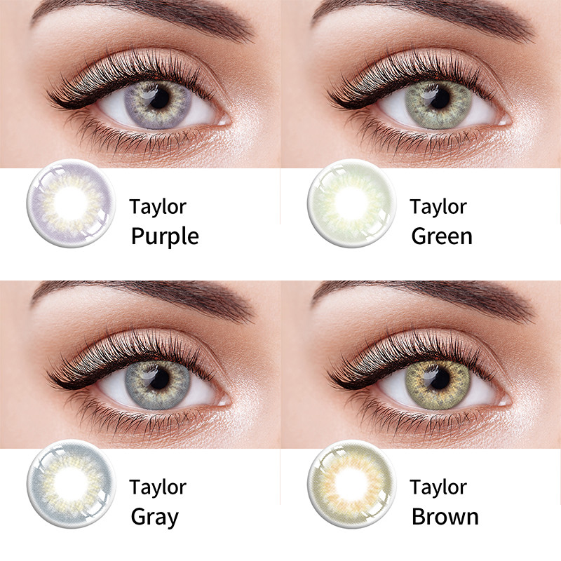 KSSEYE Most Natural Colored Grey Blue Contact Lenses For Correction 14mm