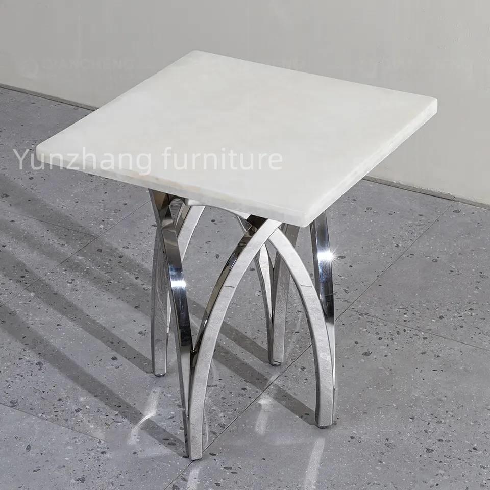Hotel Furniture Sofa Side End Table Line Sense Silver Low Key Design