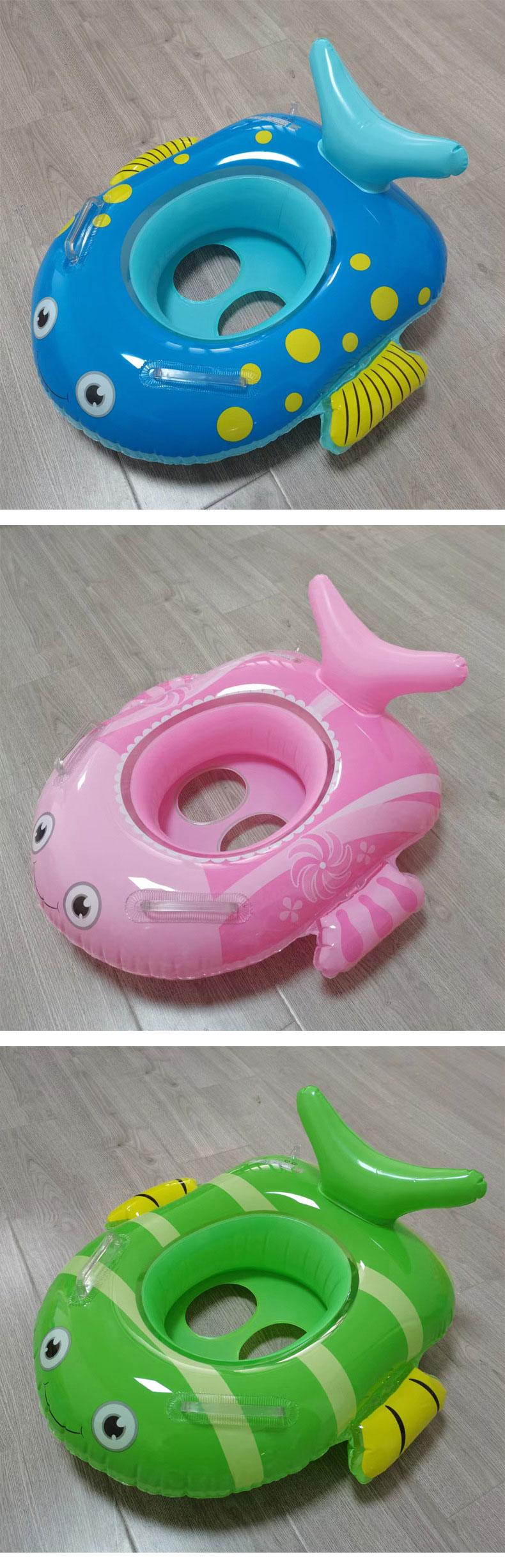 Gender-Neutral Swimming Pool Float Tubes Inflatable Cartoon Fish Design for Kids' Fun