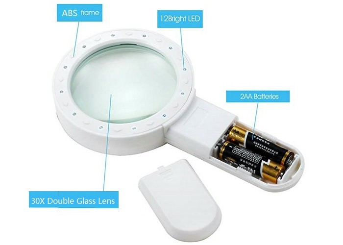 10X High Handheld Magnifying Glass with LED and UV Light,Illuminated Magnifier for Reading,Inspection,Exploring,Hobbies