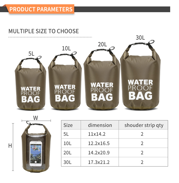 OEM ODM Triathlon Accessories 5L 10L 20L 30L PVC Ocean Pack Dry Bag