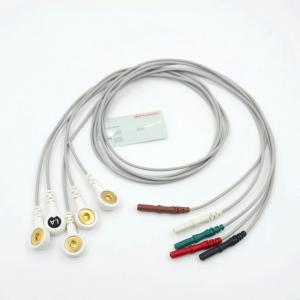 China Compatible Din 5 Lead ECG Cable Lead Wires Snap Button wholesale